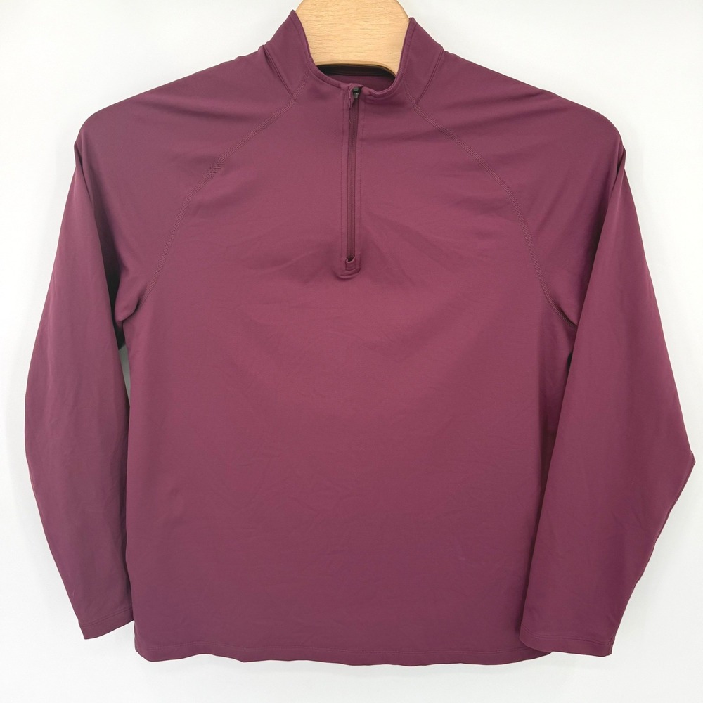 Rhone Pullover Men L Purple Reign 1/4 Zip 100895 Active Performance Mock Neck